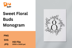 Sweet Floral Buds Monogram Product Image 1