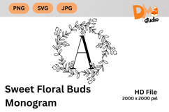 Sweet Floral Buds Monogram Product Image 1
