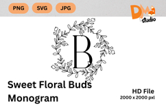 Sweet Floral Buds Monogram Product Image 1