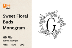 Sweet Floral Buds Monogram Product Image 1