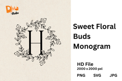 Sweet Floral Buds Monogram Product Image 1