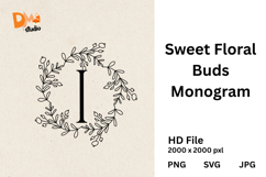 Sweet Floral Buds Monogram Product Image 1