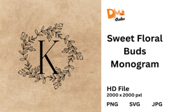 Sweet Floral Buds Monogram Product Image 1
