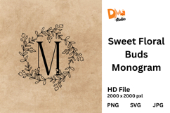 Sweet Floral Buds Monogram Product Image 1