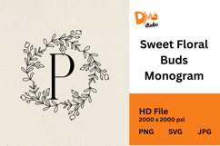 Sweet Floral Buds Monogram Product Image 1