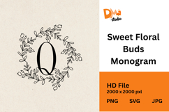 Sweet Floral Buds Monogram Product Image 1