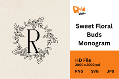 Sweet Floral Buds Monogram Product Image 1