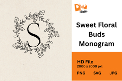 Sweet Floral Buds Monogram Product Image 1