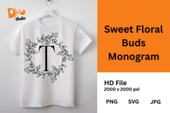 Sweet Floral Buds Monogram Product Image 1