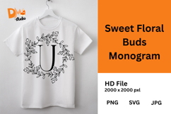 Sweet Floral Buds Monogram Product Image 1