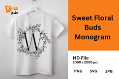 Sweet Floral Buds Monogram Product Image 1
