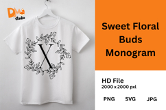 Sweet Floral Buds Monogram Product Image 1