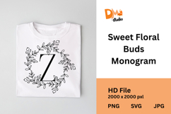 Sweet Floral Buds Monogram Product Image 1