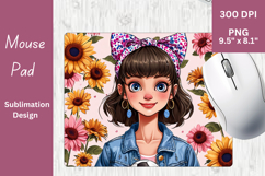 Sweet Girl Sublimation PNG for Mouse Pad 3 Product Image 1