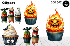 Sweet Halloween Cake, sarcastik watercolor clipart Product Image 1