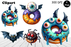 Sweet Halloween Cake, sarcastik watercolor clipart Product Image 1