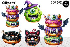 Sweet Halloween Cake, sarcastik watercolor clipart Product Image 1