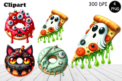 Sweet Halloween Cake, sarcastik watercolor clipart Product Image 1