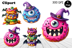 Sweet Halloween Cake, sarcastik watercolor clipart Product Image 1