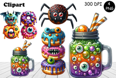 Sweet Halloween Cake, sarcastik watercolor clipart Product Image 1