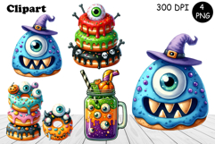 Sweet Halloween Cake, sarcastik watercolor clipart Product Image 1