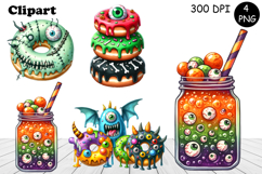 Sweet Halloween Cake, sarcastik watercolor clipart Product Image 1