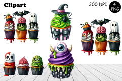 Sweet Halloween Cake, sarcastik watercolor clipart Product Image 1