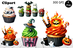 Sweet Halloween Cake, sarcastik watercolor clipart Product Image 1