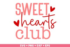 Boho Valentine Sweet Hearts Club SVG, Valentine&#039;s Day SVG Product Image 1