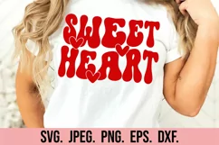 Sweet Heart SVG - Retro Valentine's Day SVG Cut File - Heart Product Image 2