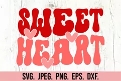 Sweet Heart SVG - Retro Valentine's Day SVG Cut File - Heart Product Image 1