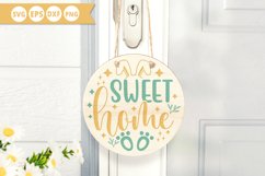 Sweet home SVG - Easter Round Sign Design Product Image 1