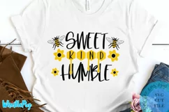 Sweet Kind Humble SVG Bumble Bee SVG Bee SVG Sunflower SVG Product Image 1