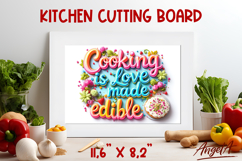 Kitchen cutting board sublimation Script lettering quote PNG Product Image 1