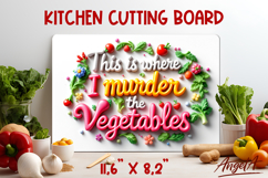 Kitchen glass cutting board sublimation design 3d text PNG Product Image 1
