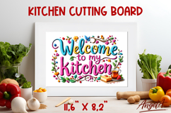 Glass cutting board sublimation Welcome to my kitchen text Product Image 1
