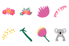 Sweet Koala Flower Crown Clipart Set Product Image 3