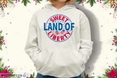 Sweet Land of Liberty 4th of July SVG PNG T-shirt Design Product Image 1