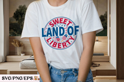 Sweet Land of Liberty 4th of July SVG PNG T-shirt Design Product Image 3