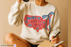 Sweet Land of Liberty 4th of July SVG PNG T-shirt Design Product Image 3