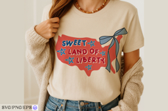 Sweet Land of Liberty 4th of July SVG PNG T-shirt Design Product Image 4