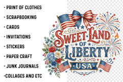 Sweet Land of Liberty 4th of July PNG Product Image 3