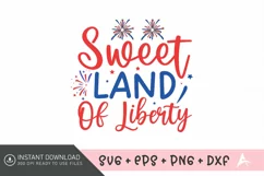 Sweet land of liberty SVG Design,American Flag SVG Product Image 1