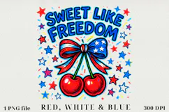 Patriotic Red, White and Blue, Sublimation|4th of July PNG Product Image 1