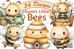 Cute Bee Clipart, Honey Bee PNG, Cute Animal Insect Png Product Image 1