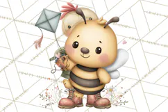 Cute Bee Clipart, Honey Bee PNG, Cute Animal Insect Png Product Image 4