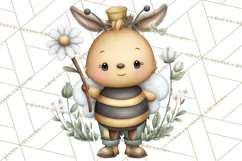 Cute Bee Clipart, Honey Bee PNG, Cute Animal Insect Png Product Image 5