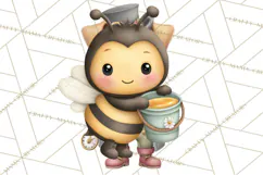Cute Bee Clipart, Honey Bee PNG, Cute Animal Insect Png Product Image 4
