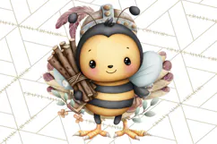 Cute Bee Clipart, Honey Bee PNG, Cute Animal Insect Png Product Image 5