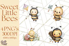 Cute Bee Clipart, Honey Bee PNG, Cute Animal Insect Png Product Image 1